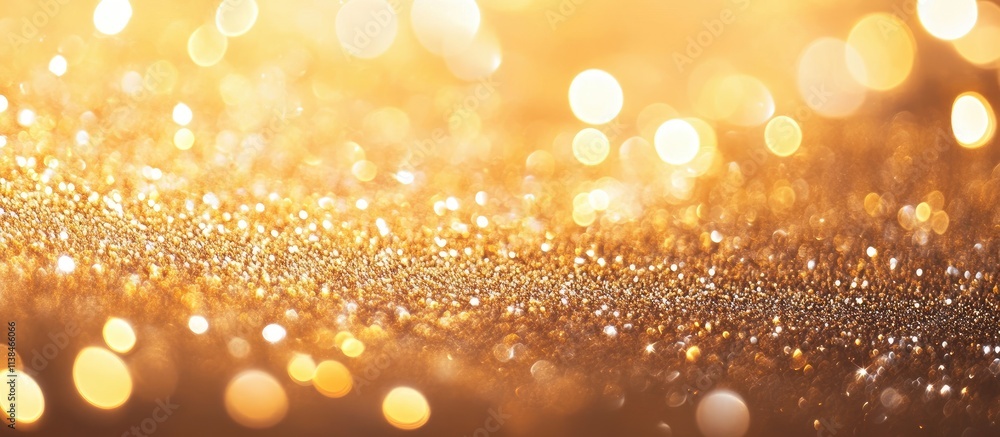 Poster golden bokeh backdrop with shimmering sparkles and bubbles ideal for festive designs banners and ele