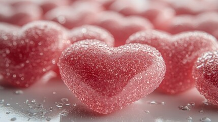Obraz premium A close-up shot of a bunch of colorful candy hearts