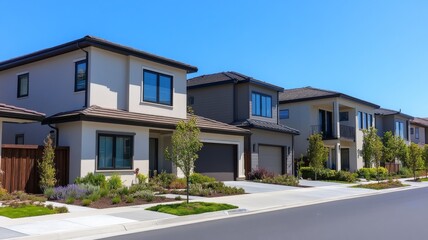 vibrant earthy tones, lush greenery, and clear blue skies