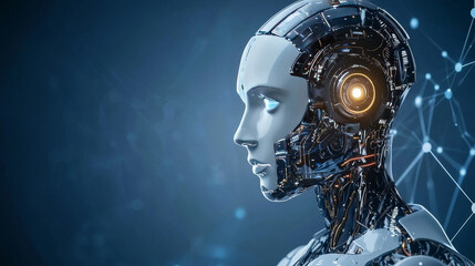 Futuristic Humanoid Robot with Advanced Artificial Intelligence