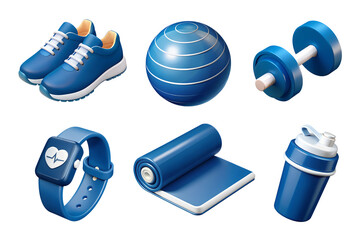 Fitness Accessories Set: Dumbbells, Yoga Mat, Pilates Ball, Water Bottle, and More for an Active Lifestyle