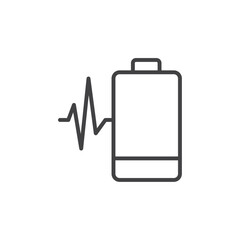 Battery charging icon Logo symbol outline set