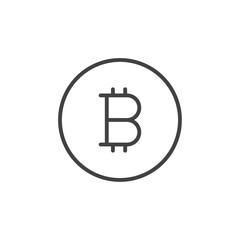 Bitcoin icon Logo symbol outline set