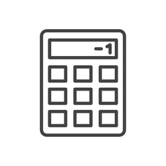 Calculator icon Logo symbol outline set
