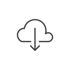 Cloud download icon Logo symbol outline set