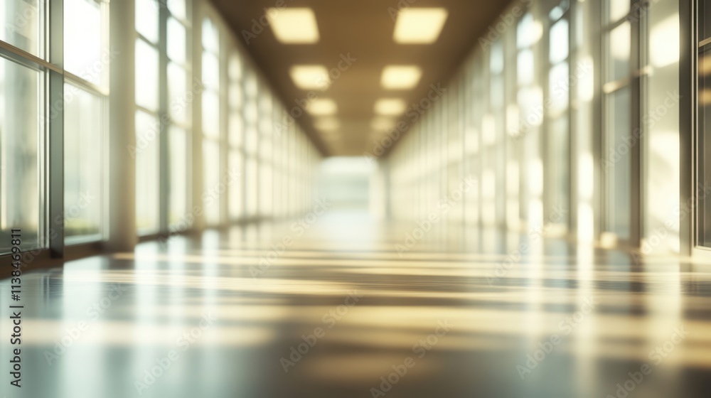 Poster modern blurred interior hallway with elongated shadows creating a soft background effect ideal for v