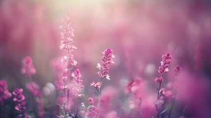 Obraz premium soft focus floral background with vintage hues and delicate pink blooms creating a serene and dreamy atmosphere for design projects