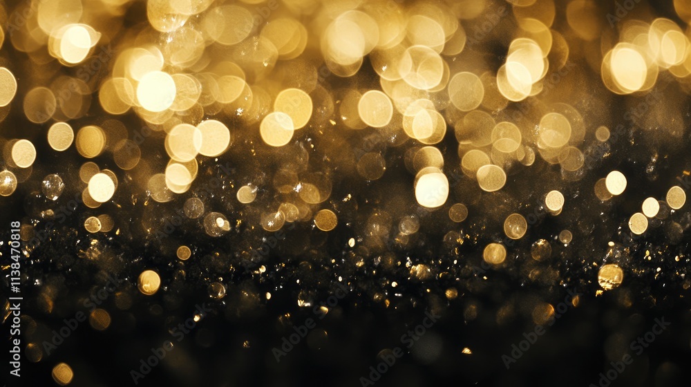 Poster abstract golden bokeh lights at night creating a dreamy background with filtered tones and soft focu