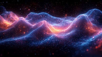 Abstract Glowing Nebula, Cosmic Dust, Energy Waves