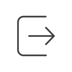 Exit icon Logo symbol outline set