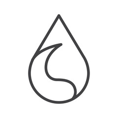 Fire and water icon Logo symbol outline set