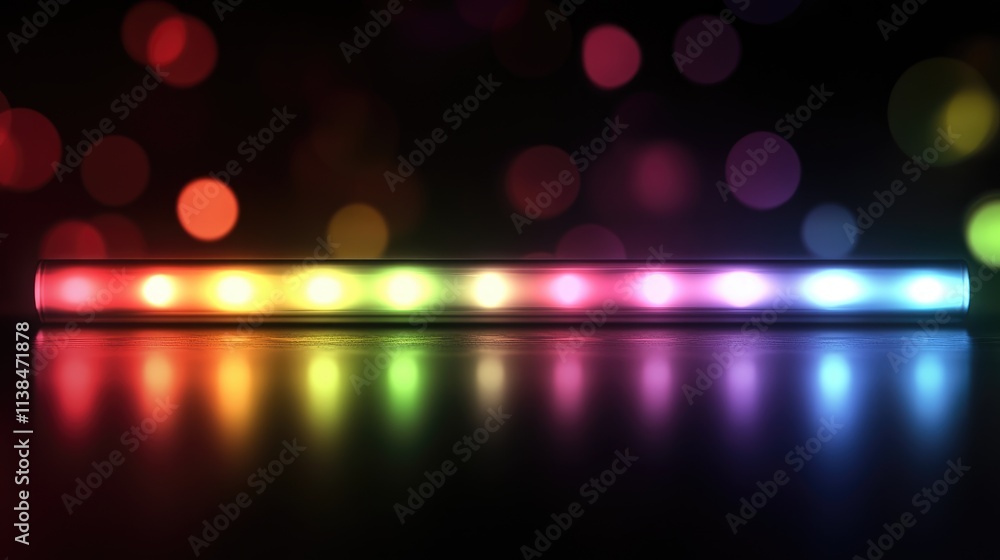 Poster colorful defocused background with blurred lights creating vibrant effects on a reflective surface f
