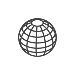 Globe icon Logo symbol outline set