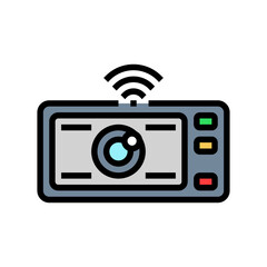 camera autonomous vehicle color icon vector. camera autonomous vehicle sign. isolated symbol illustration