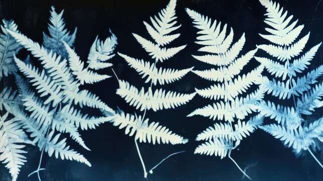 A close-up shot of a fern leaf in monochrome tones