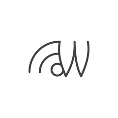 Obraz premium Iw scan icon Logo symbol outline set