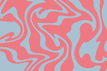 A vibrant abstract pattern featuring swirling shapes in shades of coral pink and light blue. The fluid design creates a dynamic and visually appealing composition.