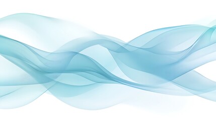 Fototapeta premium Abstract Blue Wave Design Flowing Smoothly Across White