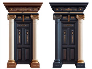 Obraz premium Elegant Classic Door with Columns, Two Color Options