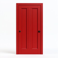 Fototapeta premium Red Interior Door on White Wall