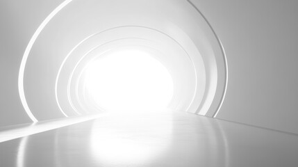 Abstract White Tunnel Leading to Light