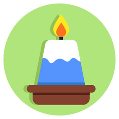 Trendy vector design of burning candle