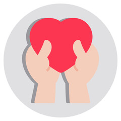 Vector design of giving heart, flat icon