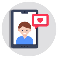 A perfect design icon of mobile love chat