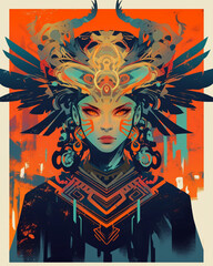 Tribal Shoulder symmetry layout illustration