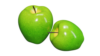 3D rendering illustration of Green Apple. Suitable for many purposes.
