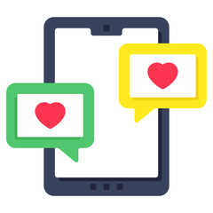 A perfect design icon of mobile love chat