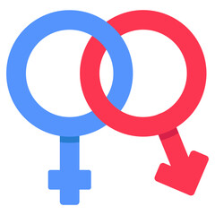 Editable design icon of male and female symbol, gender vector