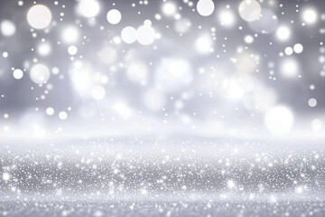 Fototapeta premium Abstract cream background with blurry festival lights and outdoor celebration bokeh