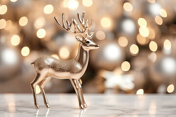 luxury christmas deer decoration figure in cozy livingroom
