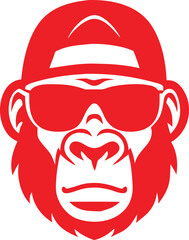 Monkey in sunglasses and a cap. Cool gorilla icon  © Md.Nazmul Haque