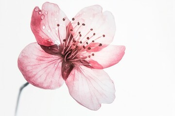 Naklejka premium A single pink flower blooming on its stem