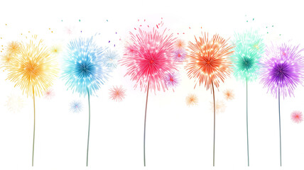Transparent PNG Image of colorful fireworks lighting up the sky for Bonfire Night