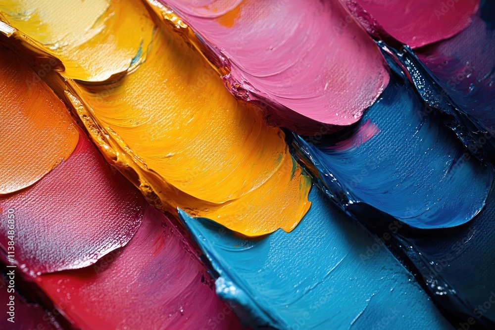 Poster a close-up shot of multiple paints in different colors