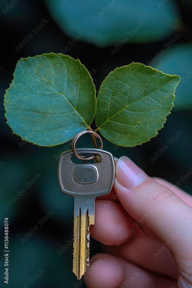 Poster a person holding a bunch of keys in their hand, great for use as a symbol or icon