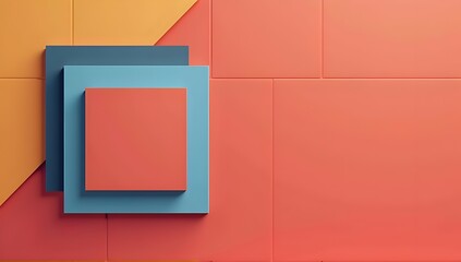 Vibrant hues stacked, a modern color block abstract.  Geometric shapes create a bold, minimalist design.  Simple yet striking.
