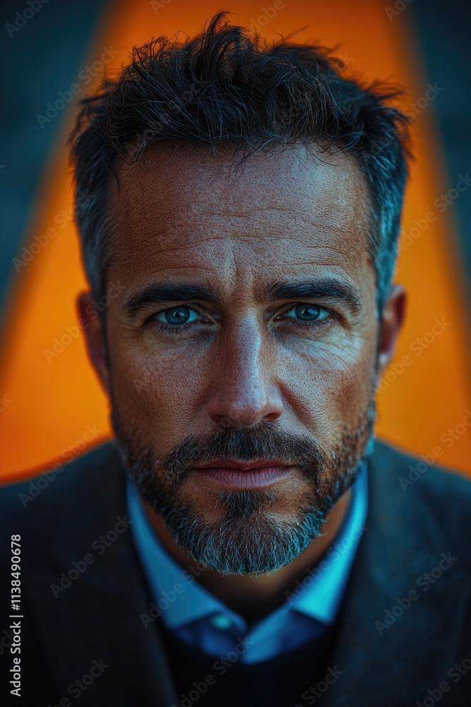 Poster close-up shot of a man dressed in formal attire, suitable for professional or business use