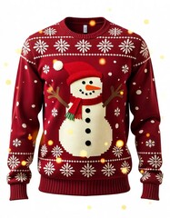 Christmas themed sweater isolated on white background