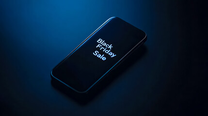 Smartphone showing black friday sale notification on dark background