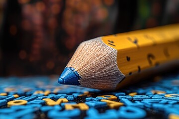 A close-up shot of a pencil lying next to a ruler, perfect for highlighting measurements or creativity
