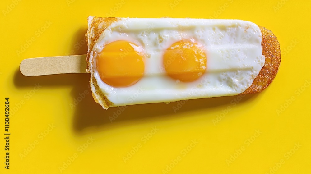 Poster A colorful popsicle with two eggs on top, great for creative compositions or adding humor to your design