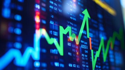 Stock Market Data Displaying Upward Trending Growth