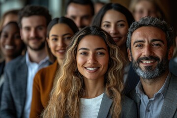 A group of people standing together, forming a collective image