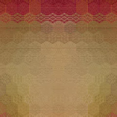 Fotobehang Tribal concept design for textile, flyer, brochure, magazine cover printing. Indigenous fashion pattern background for interior decoration and traditional costume or handicraft making © Nazia