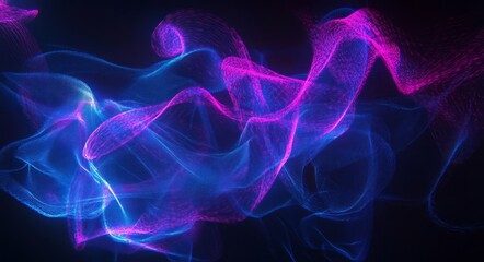 Obraz premium Abstract Blue And Pink Glowing Wave Forms