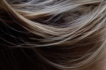 Naklejka premium A close-up shot of a woman's blonde hair, great for beauty or fashion concepts